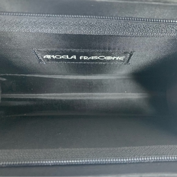 Angela Frascone Snakeskin Pattern Hard Clutch‎ Black Yellow Red - Picture 9 of 11